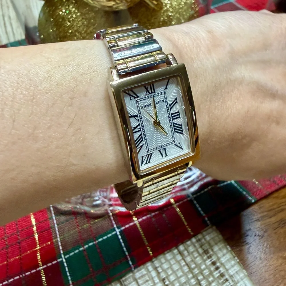 Anne Klein Two-Tone Rectangular Watch - Picture 5 of 9